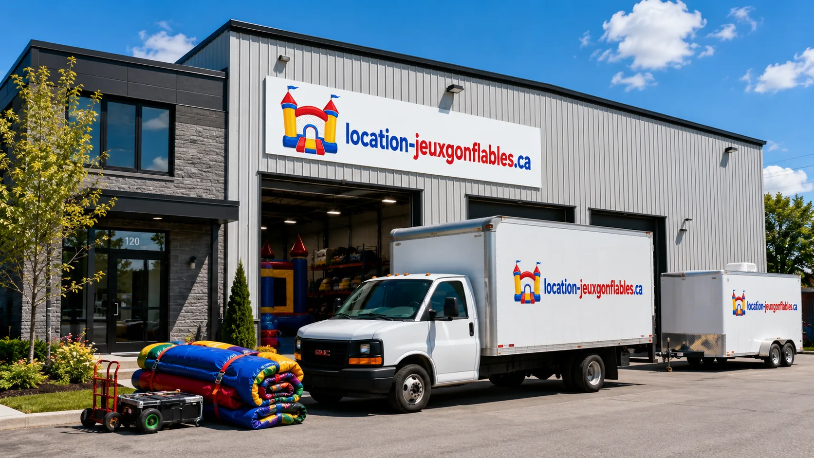 Entreprise de location de jeux gonflables et flotte de livraison